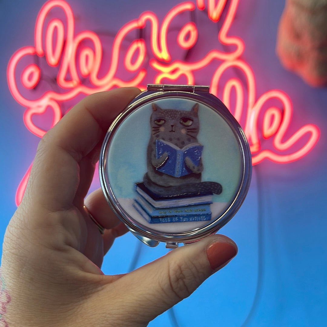 Kitty Reading Book Pill Box Pixley's Oddities