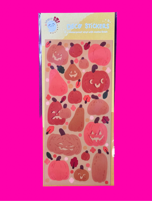 Pumpkins and Jack-o-Lanterns Sticker Sheet by Le Spirit Designs