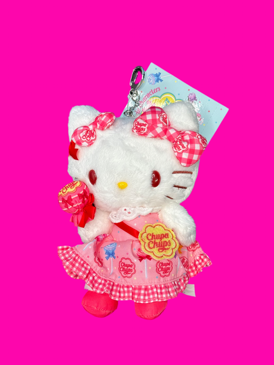 Hello Kitty Chupa Chups Plush Keychain