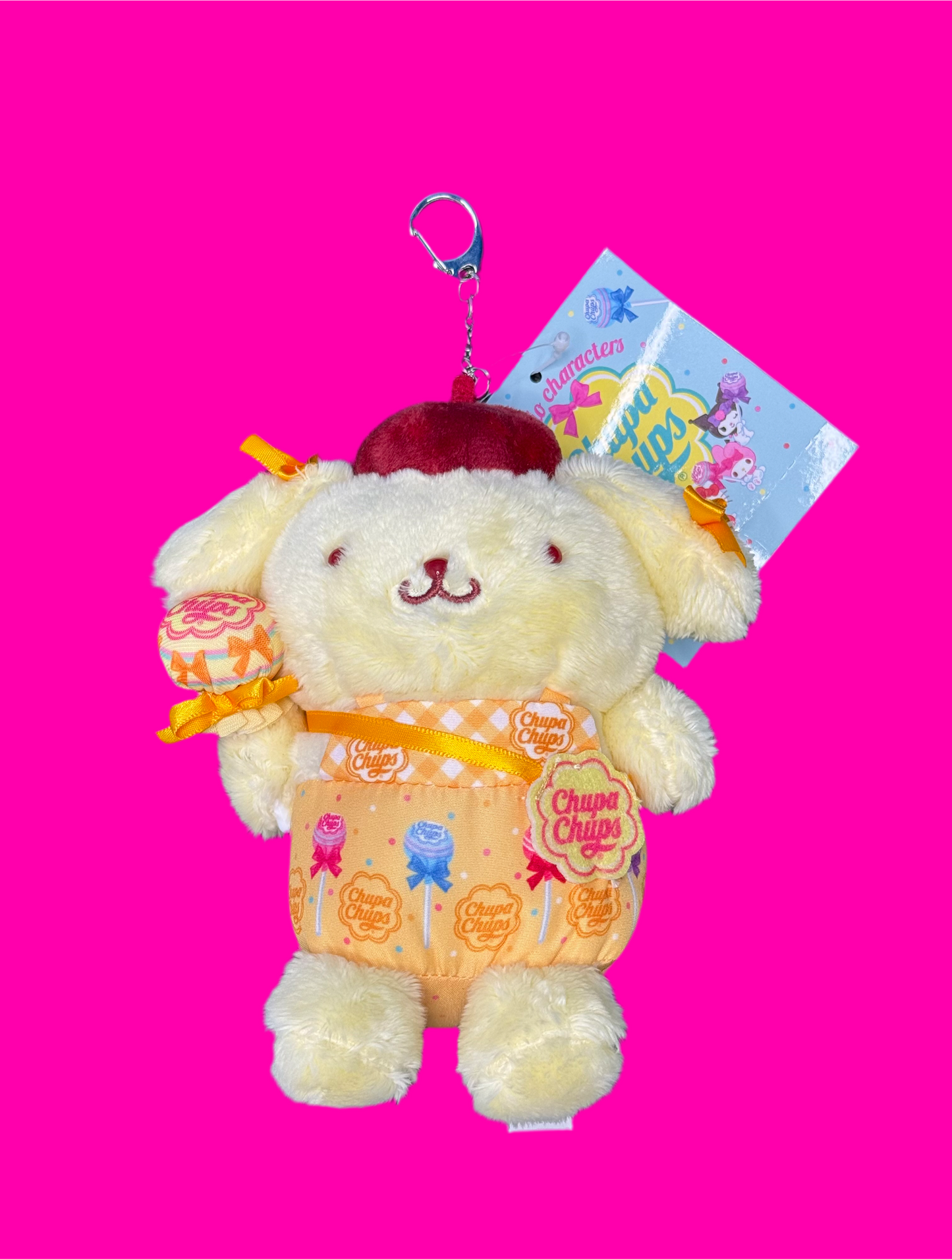 Pompompurin Chupa Chups Plush Keychain