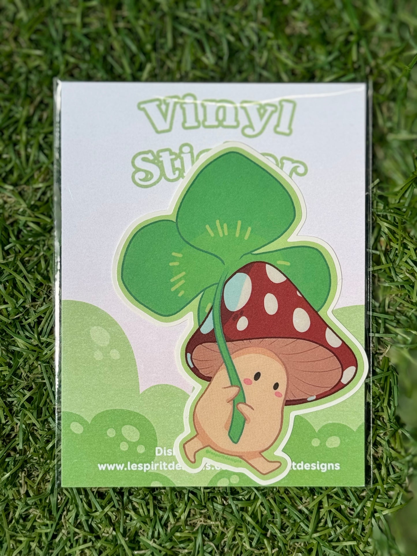 Clover Periwinkle Mushroom Sticker by Le Spirit Designs