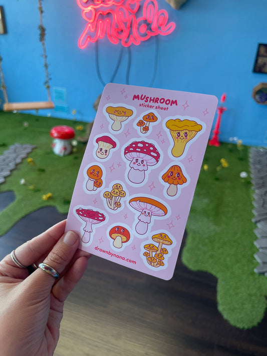 Mushroom Sticker Sheet by Nana