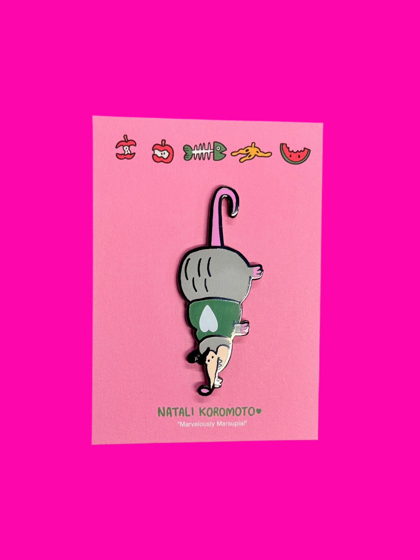 Possum Enamel Pin by Natali Koromoto