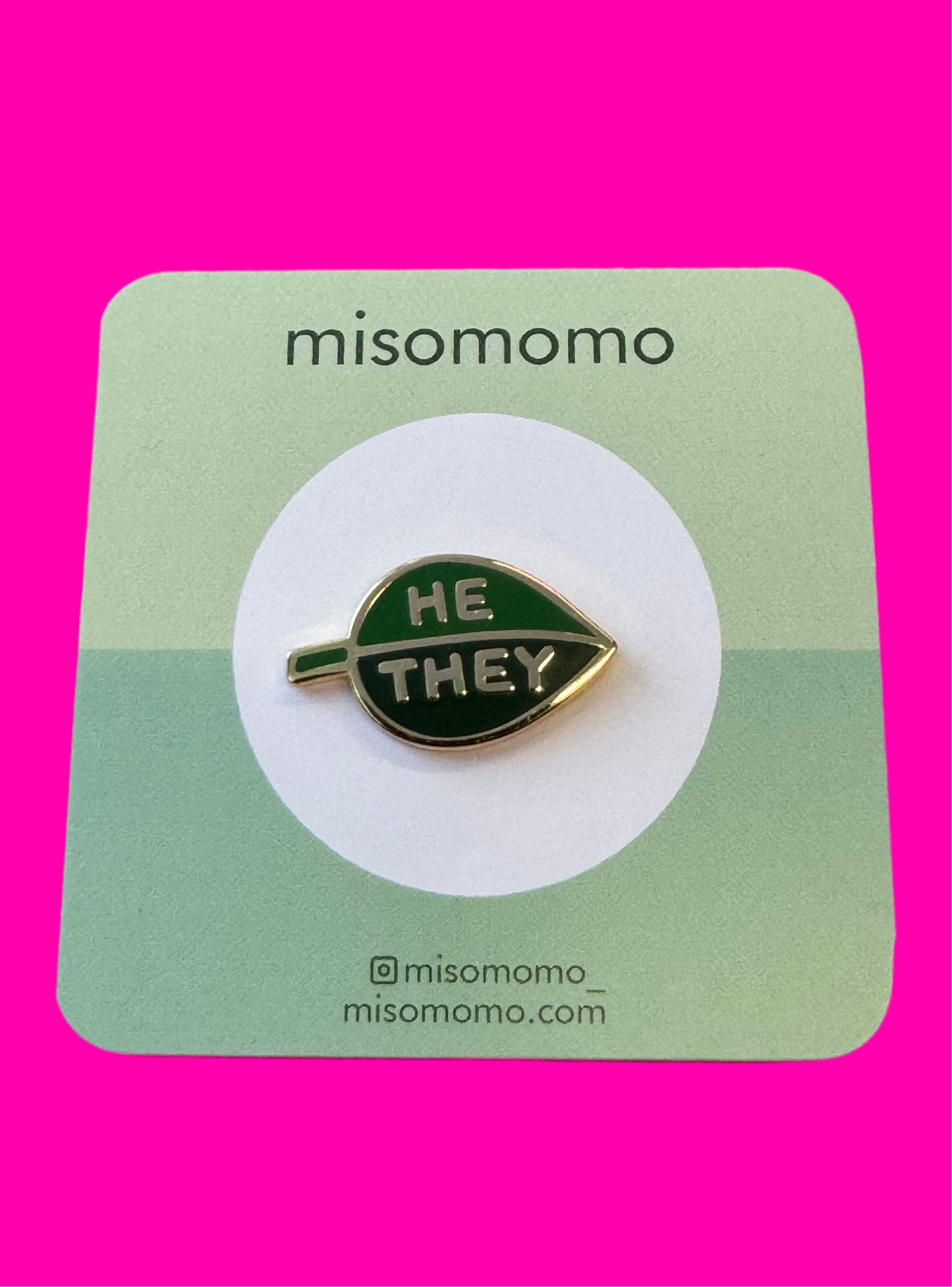 He/They pronoun leaf pin