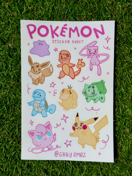 Pokemon Sticker Sheet by Gabby Ramirez