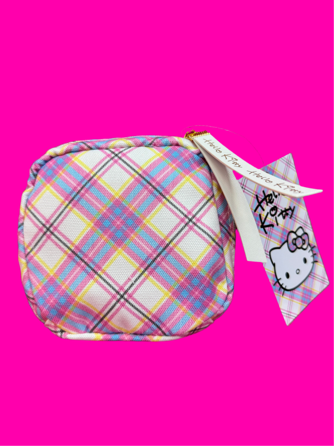 Hello Kitty Small Plaid Pouch