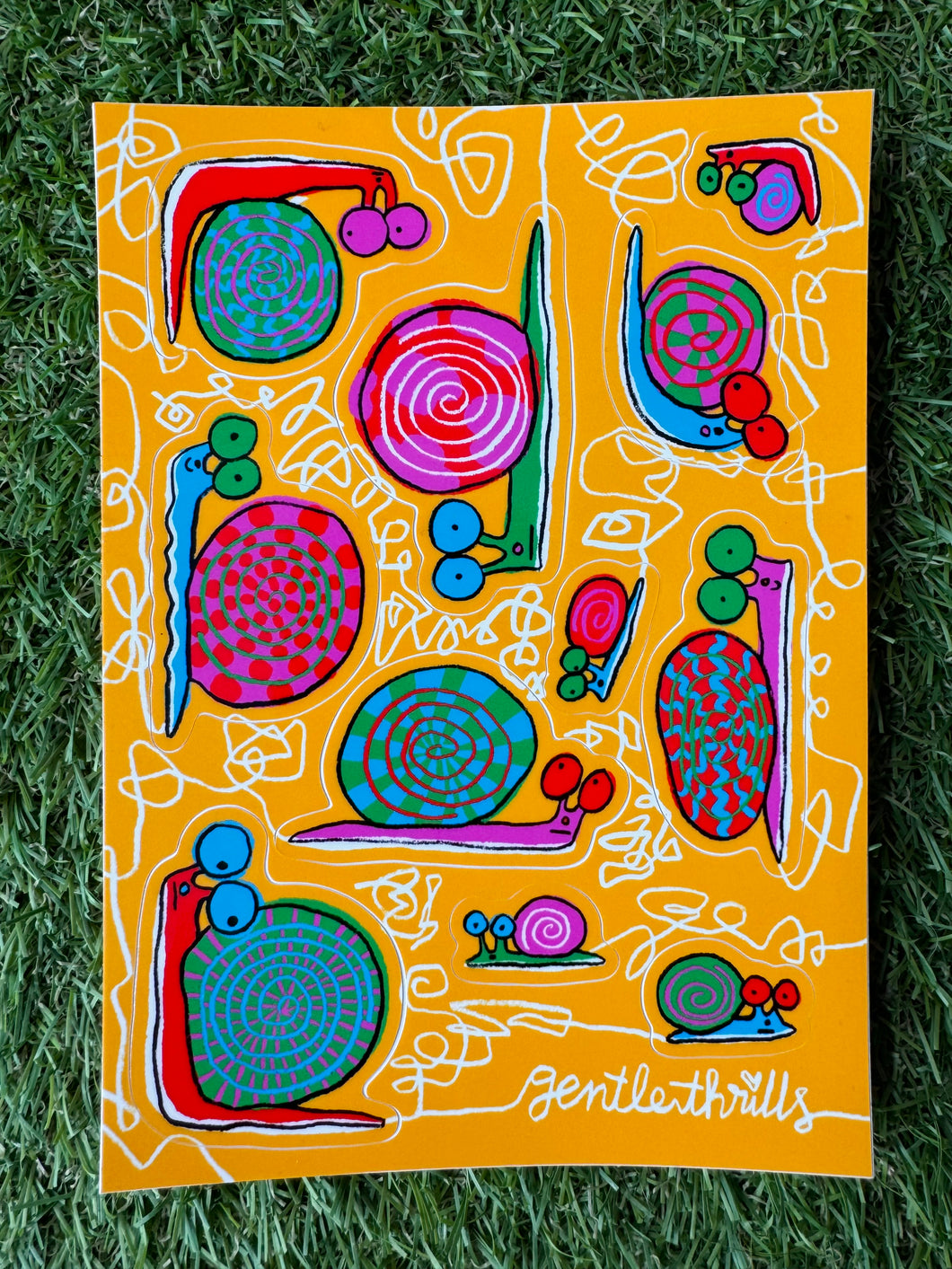 A Snail’s Journey Sticker Sheet by Gentle Thrills
