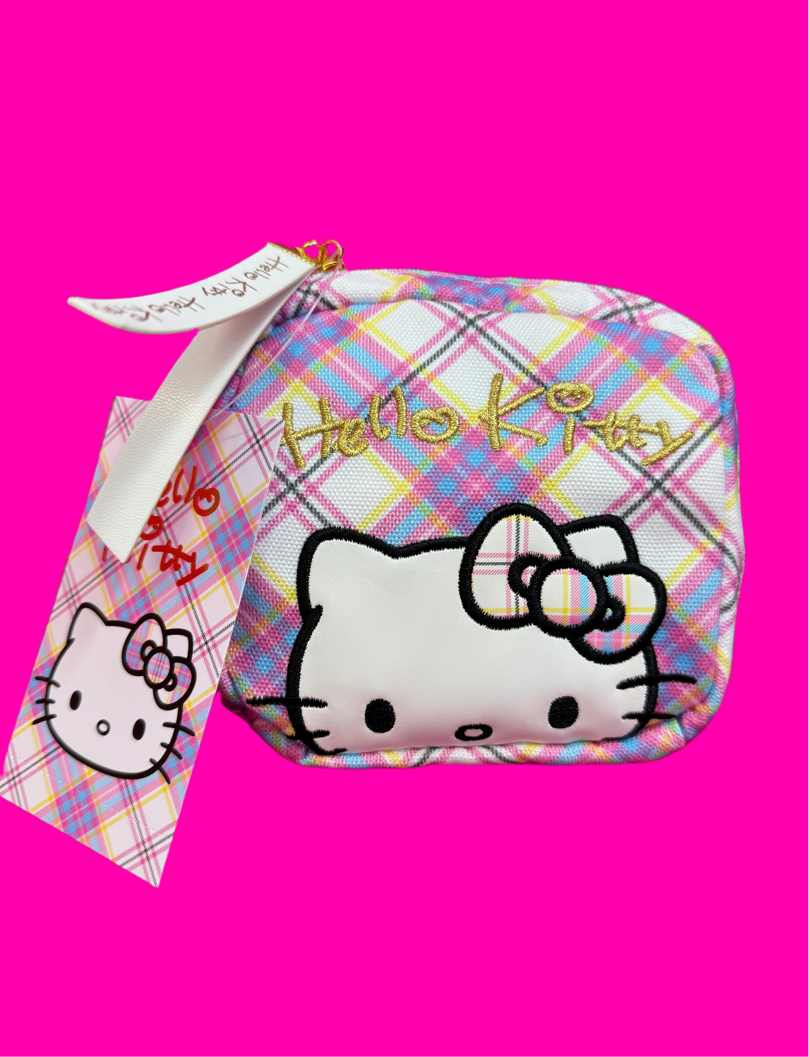 Hello Kitty Small Plaid Pouch