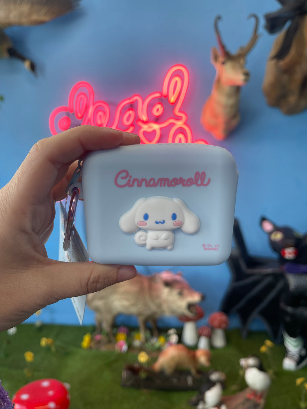 Small Cinnamoroll rubber pouch with zipper