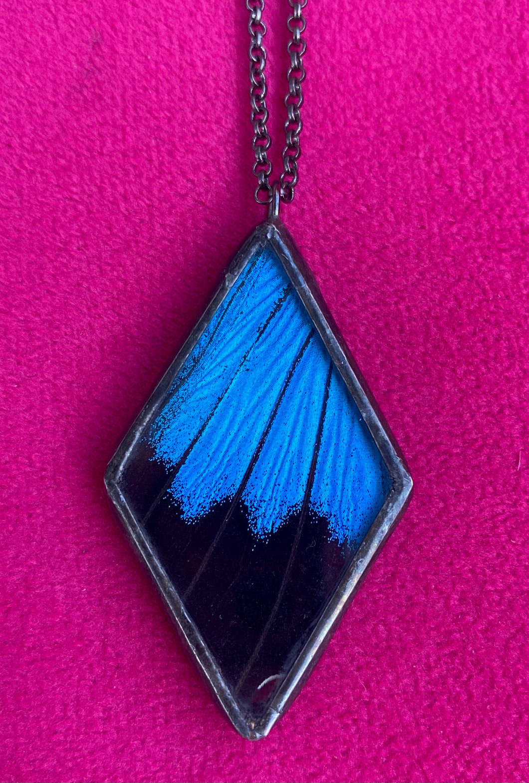 Blue Mountain Swallowtail Necklace made by Dream Wings
