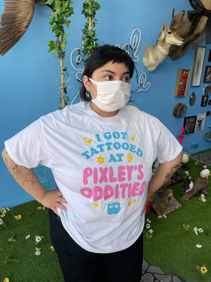 “I Got Tattooed at Pixley’s Oddities” t-shirt