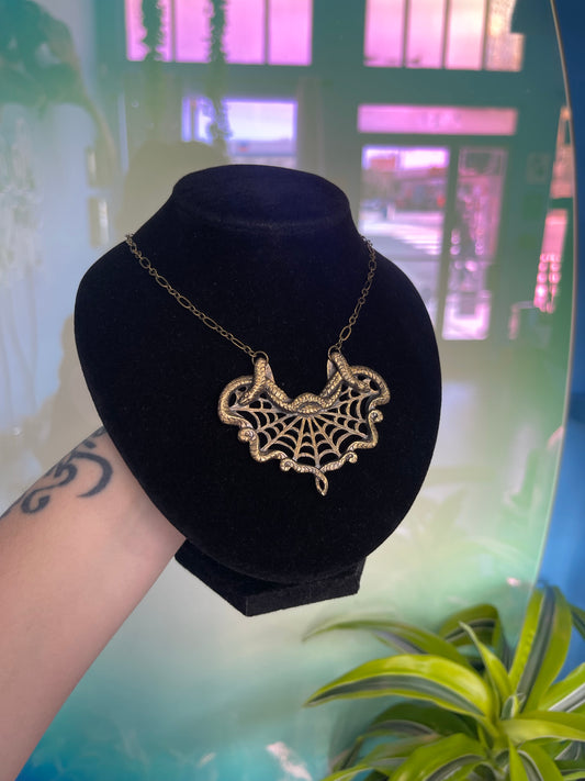 Brass Medusa’s Lace Necklace